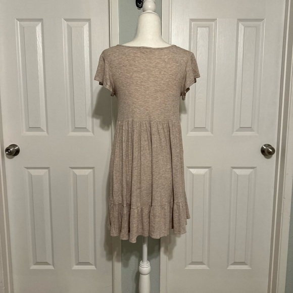 See You Monday Cream Babydoll Midi Dress with Ruffle Hem Size Junior Medium - Picture 5 of 5